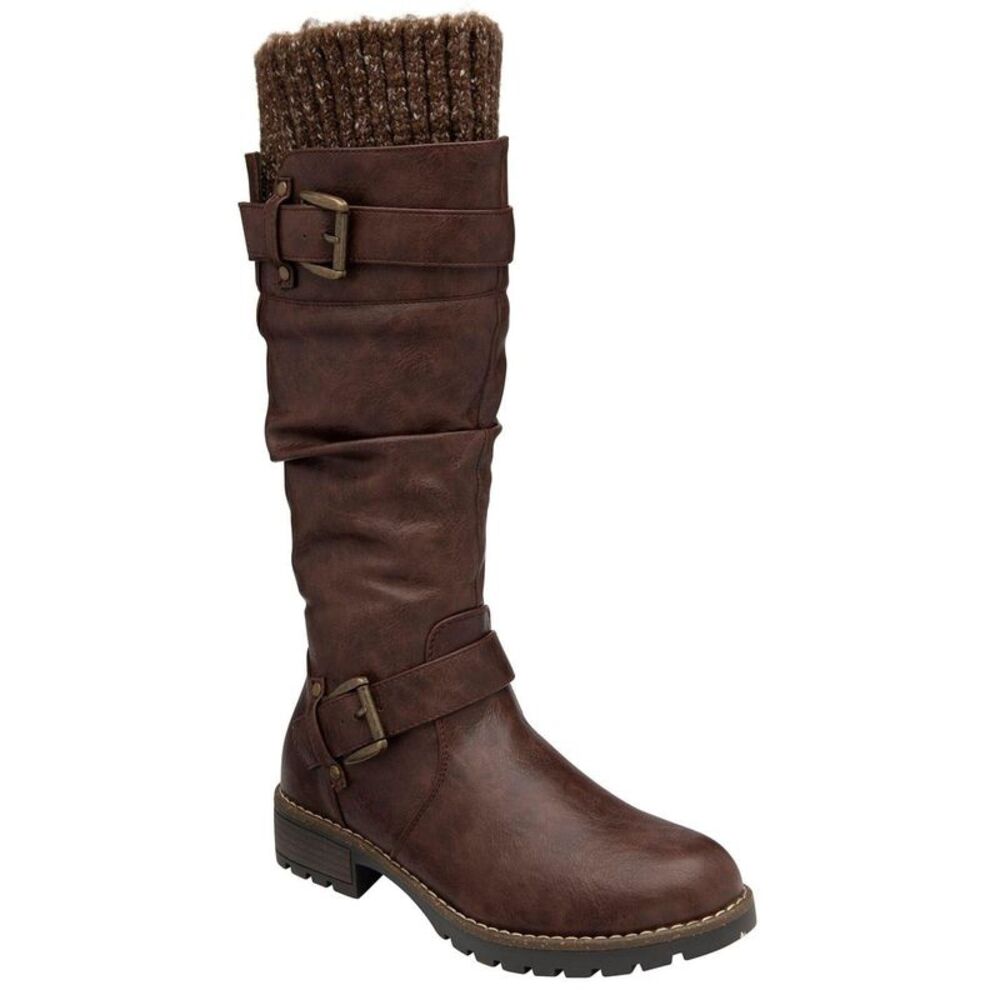 Lotus Shoes Womens/Ladies Juniper Knitted Knee-High Boots / Brown